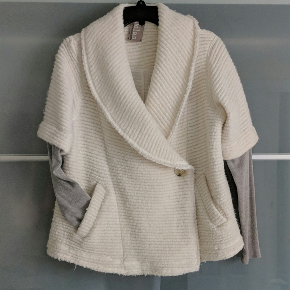 Anthropologie pea coat with jersey sleeves
